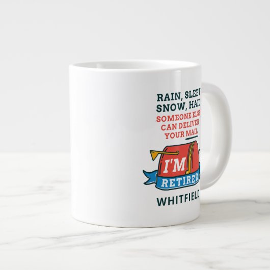 Postarbeiter Mailman Retirement Custom Jumbo-Tasse (Vorderseite Rechts)