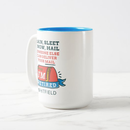 Postarbeiter Mailman Retirement Custom Zweifarbige Tasse (Vorderseite Links)