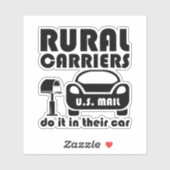 Postarbeiter und ländliche Träger tun dies in ihre Aufkleber (Blatt)
