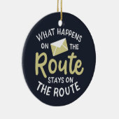 Postarbeiter Was passiert auf der Route Weihnachte Keramik Ornament (Rechts)