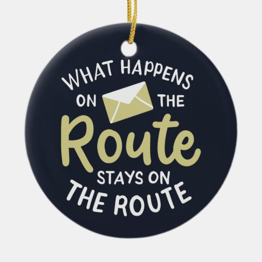 Postarbeiter Was passiert auf der Route Weihnachte Keramik Ornament (Vorne)