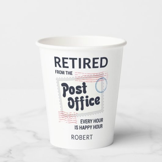 Postarbeiterruhestand Mailman Funny Pappbecher (Rückseite)