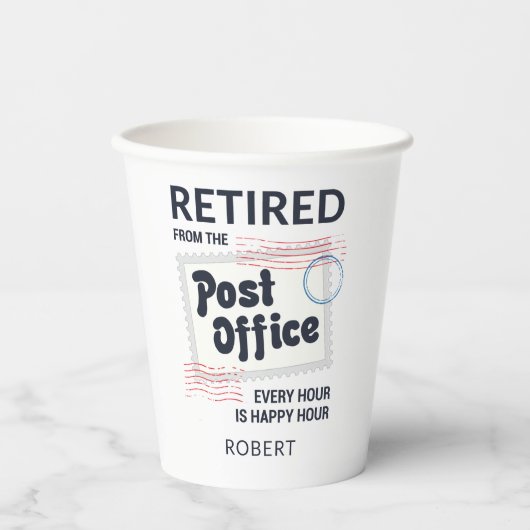Postarbeiterruhestand Mailman Funny Pappbecher (Vorderseite)