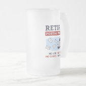 Postarbeiterruhestand Remüde Mailman Funny Gag Mattglas Bierglas (VorderseiteRechts)