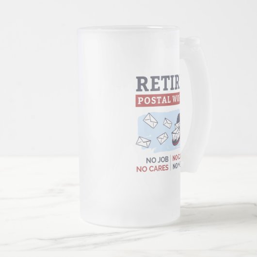 Postarbeiterruhestand Remüde Mailman Funny Gag Mattglas Bierglas (VorderseiteRechts)