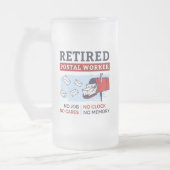 Postarbeiterruhestand Remüde Mailman Funny Gag Mattglas Bierglas (Links)