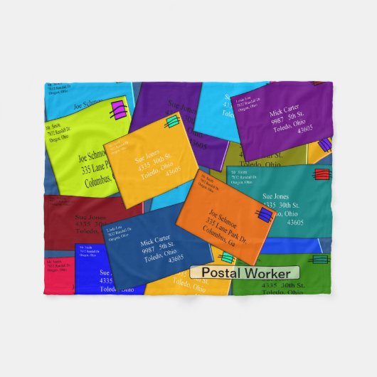 Postarbeitskraft-Fleece-Decke beschriftet 7 Fleecedecke (Vorderseite (Horizontal))