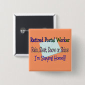 Postarbeitskraft-Regen-Hagelkörner-Schnee ", der Button (Vorne & Hinten)