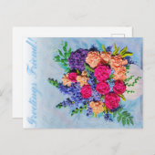 Postard fröhliche Blüte Postkarte (Vorne/Hinten)