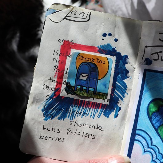 Postausgabe Quadratischer Aufkleber