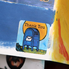 Postausgabe Quadratischer Aufkleber