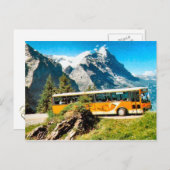 Postauto auf dem Berg Postkarte (Vorne/Hinten)