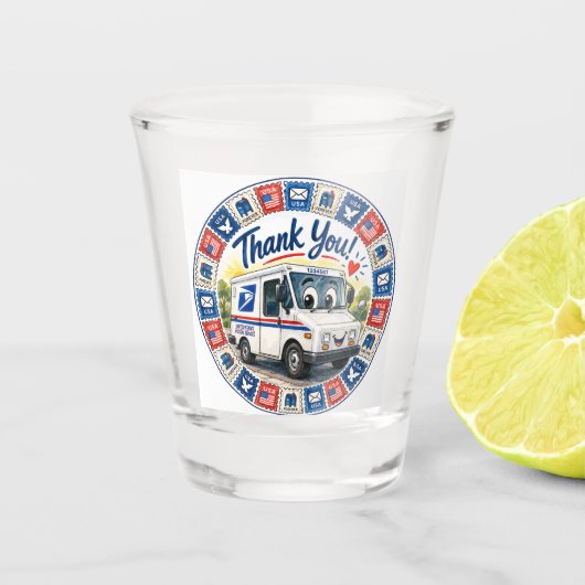 Postbedienstete Würdigung Schnapsglas (Vorderseite)