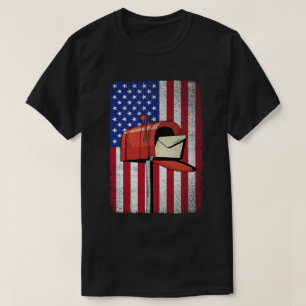 Postbediensteter Vintage-Amerikanische-Flagge-Post T-Shirt