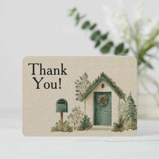 Postbeförderer-Ferien-Postfach Danke Karte (Stehend Vorderseite)