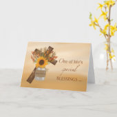 Postbeförderer Kreuzsegnung bei Erntedank Vase Karte (Gelbe Blume)