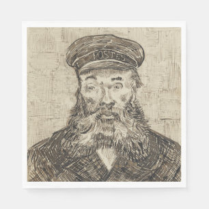 Postbote Joseph Roulin (Sepia-Skizze) (von van Gog Serviette