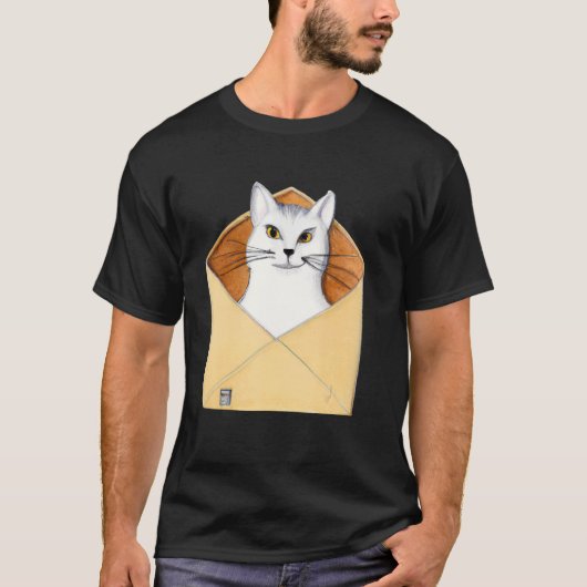Postbote Kätzchen Briefträger Katze T-Shirt (Vorderseite)