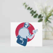 Postbote schicken Postumschlag zurück Postkarte (Stehend Vorderseite)