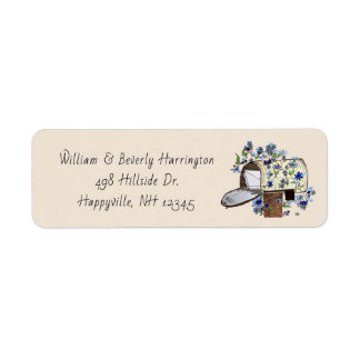 Postbox Art Skinny White Address Label