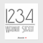 Postbox Decal Black House Number Street Name Aufkleber (Blatt)