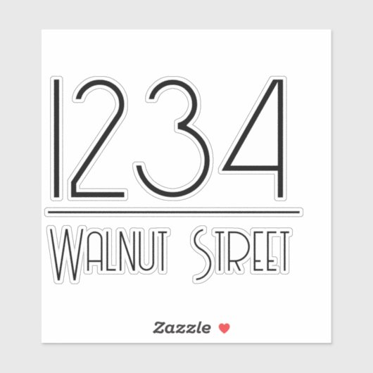 Postbox Decal Black House Number Street Name Aufkleber (Blatt)