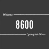 Postbox Decal Black & White Name/Street-Adresse Aufkleber (Vorderseite)