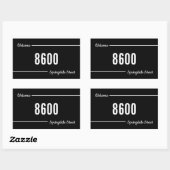 Postbox Decal Black & White Welcome Street-Adresse Rechteckiger Aufkleber (Blatt)