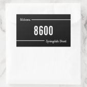 Postbox Decal Black & White Welcome Street-Adresse Rechteckiger Aufkleber (Tasche)