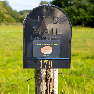 Postbox Parcel Aufkleber Schwarzer Hintergrund