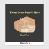 Postbox Parcel Aufkleber Schwarzer Hintergrund (Blatt)
