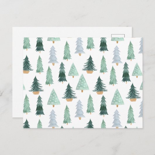 Postcard (10,8 x 14,2 cm) - Christmas Trees Briefk Postkarte (Vorne/Hinten)