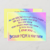 POSTCARD 14.05.03.16.MÜTTERTAG POSTKARTE (Vorne/Hinten)