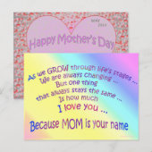 POSTCARD 14.05.05.2.MÜTTERTAG POSTKARTE (Vorne/Hinten)