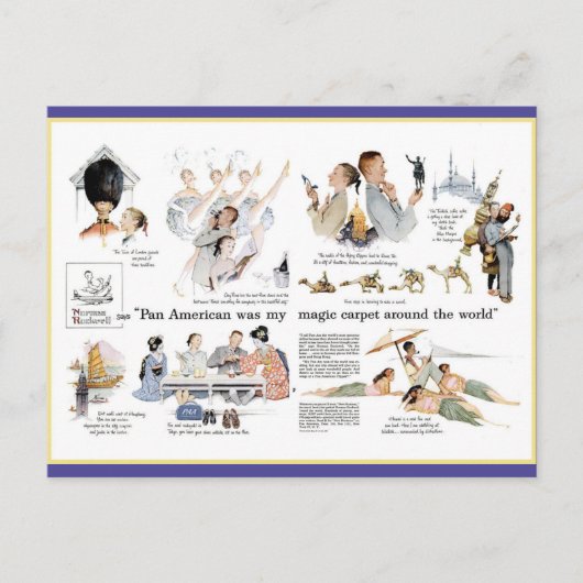 Postcard - 1956 PanAmerican Airways Magazin ad. Postkarte (Vorderseite)