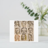 Postcard-: 9 faces Number 2 Horizantal Postkarte (Stehend Vorderseite)