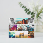 Postcard 9 Fotovorlage - gerundete Frame Collage Postkarte (Stehend Vorderseite)