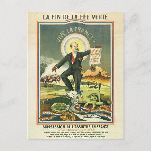 Postcard Absinthe Ban Frankreich Postkarte (Vorderseite)