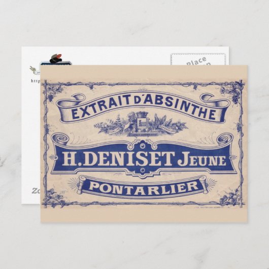 Postcard Absinthe Deniset Postkarte (Vorne/Hinten)