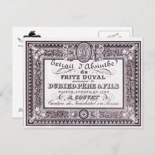 Postcard Absinthe Duval Postkarte (Vorne/Hinten)