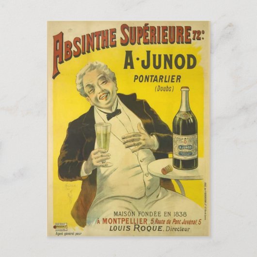 Postcard Absinthe Junod Postkarte (Vorderseite)