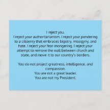 Postcard an Präsident Trump