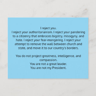 Postcard an Präsident Trump Postkarte