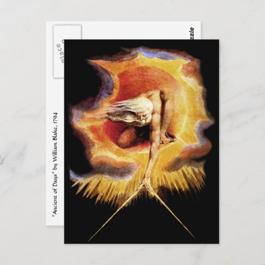 Postcard: Ancient of Days ~ William Blake Postkarte (Vorne/Hinten)