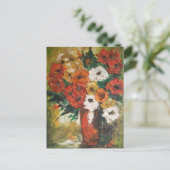 Postcard Ann Hayes Painting Red Blume Mixed Postkarte (Stehend Vorderseite)