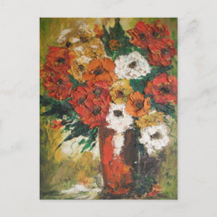 Postcard Ann Hayes Painting Red Blume Mixed Postkarte