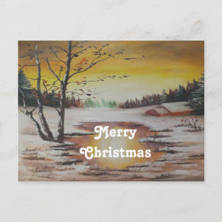 Postcard Ann Hayes Winter Szene Frohe Weihnachten