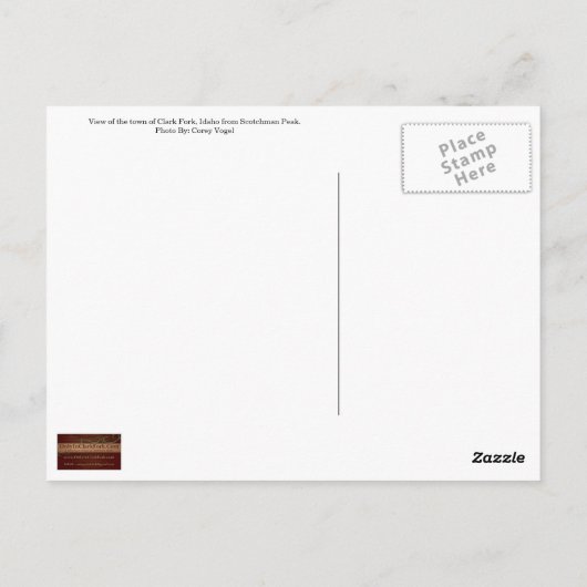 POSTCARD ~ Ansicht von Clark Fork von Scotchman Pe Postkarte (Rückseite)