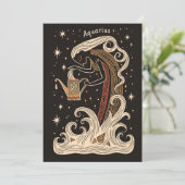 Postcard - Aquarius Celestial Zodiac Art Feiertagskarte (Stehend Vorderseite)