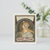 Postcard - Art Nouveau Chocolates + Confections Feiertagspostkarte (Stehend Vorderseite)